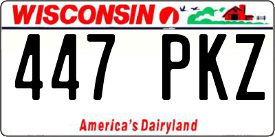 WI license plate 447PKZ