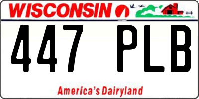 WI license plate 447PLB