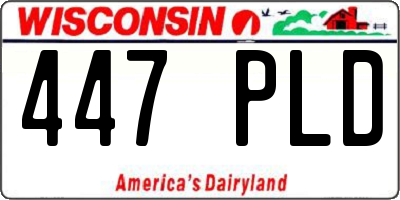 WI license plate 447PLD