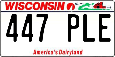 WI license plate 447PLE