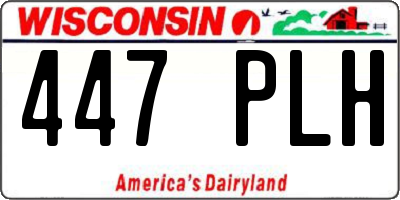 WI license plate 447PLH