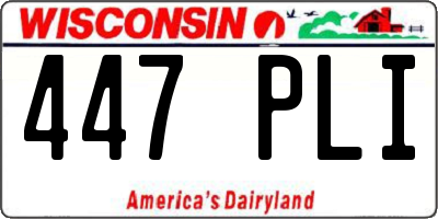 WI license plate 447PLI