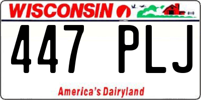 WI license plate 447PLJ