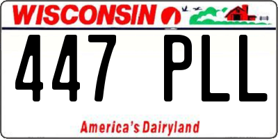 WI license plate 447PLL