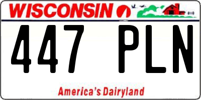 WI license plate 447PLN