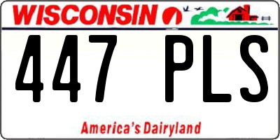 WI license plate 447PLS