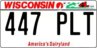 WI license plate 447PLT