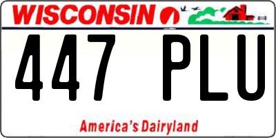 WI license plate 447PLU
