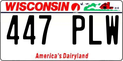 WI license plate 447PLW