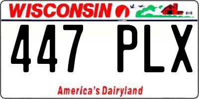 WI license plate 447PLX