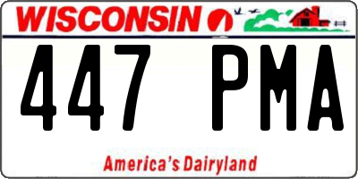 WI license plate 447PMA