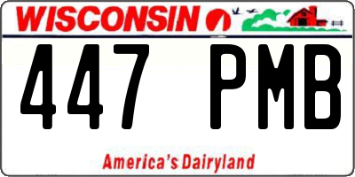 WI license plate 447PMB