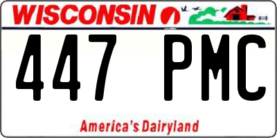 WI license plate 447PMC
