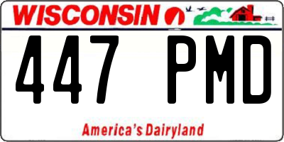 WI license plate 447PMD