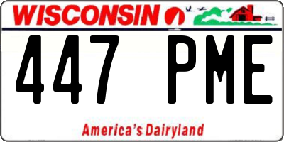 WI license plate 447PME