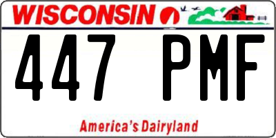 WI license plate 447PMF