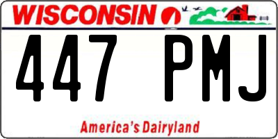 WI license plate 447PMJ