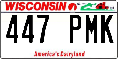 WI license plate 447PMK