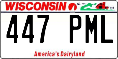 WI license plate 447PML