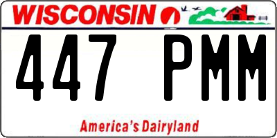 WI license plate 447PMM