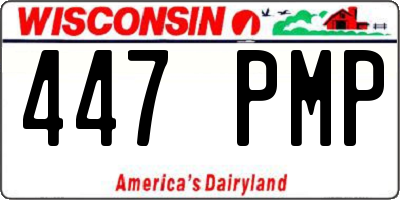WI license plate 447PMP