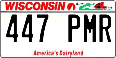 WI license plate 447PMR
