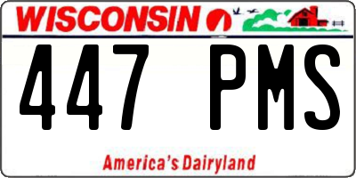 WI license plate 447PMS
