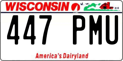 WI license plate 447PMU