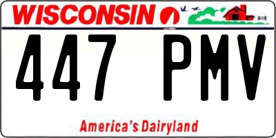 WI license plate 447PMV