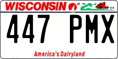 WI license plate 447PMX
