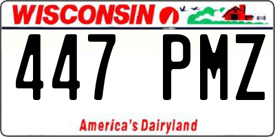 WI license plate 447PMZ
