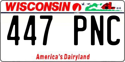 WI license plate 447PNC