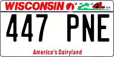 WI license plate 447PNE