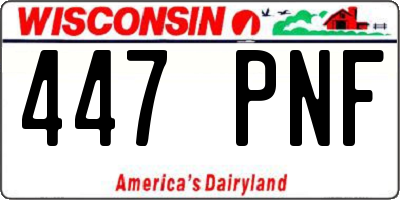 WI license plate 447PNF