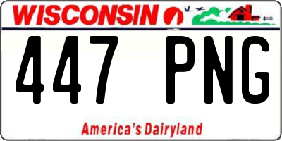 WI license plate 447PNG