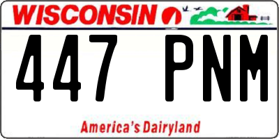 WI license plate 447PNM
