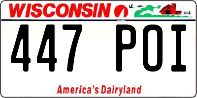 WI license plate 447POI
