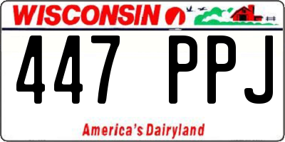 WI license plate 447PPJ