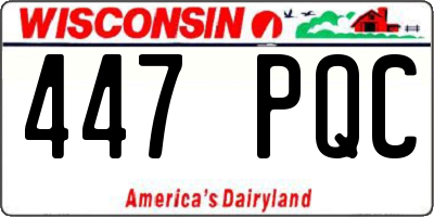 WI license plate 447PQC