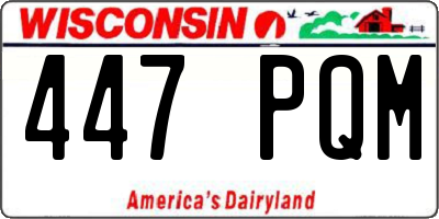 WI license plate 447PQM
