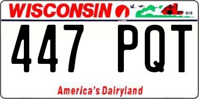 WI license plate 447PQT