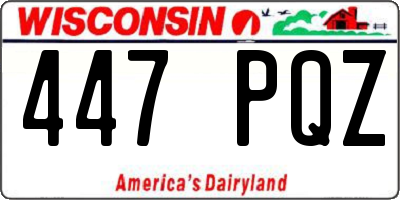 WI license plate 447PQZ