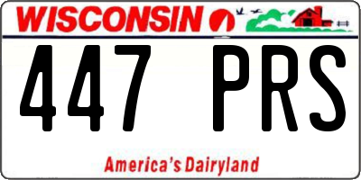 WI license plate 447PRS