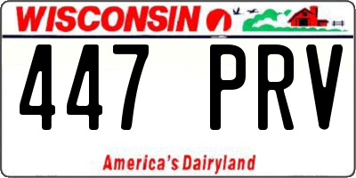 WI license plate 447PRV