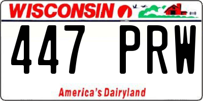WI license plate 447PRW