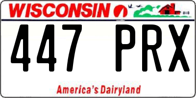 WI license plate 447PRX