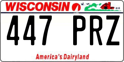 WI license plate 447PRZ
