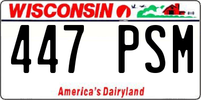 WI license plate 447PSM