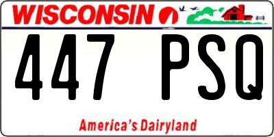 WI license plate 447PSQ