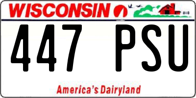 WI license plate 447PSU
